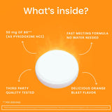EZ Melts Vitamin B6 métabolisme des protéines pour énergie quotidienne.