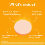 Goût orange citrus de EZ Melts Vitamine C pour une expérience agréable.