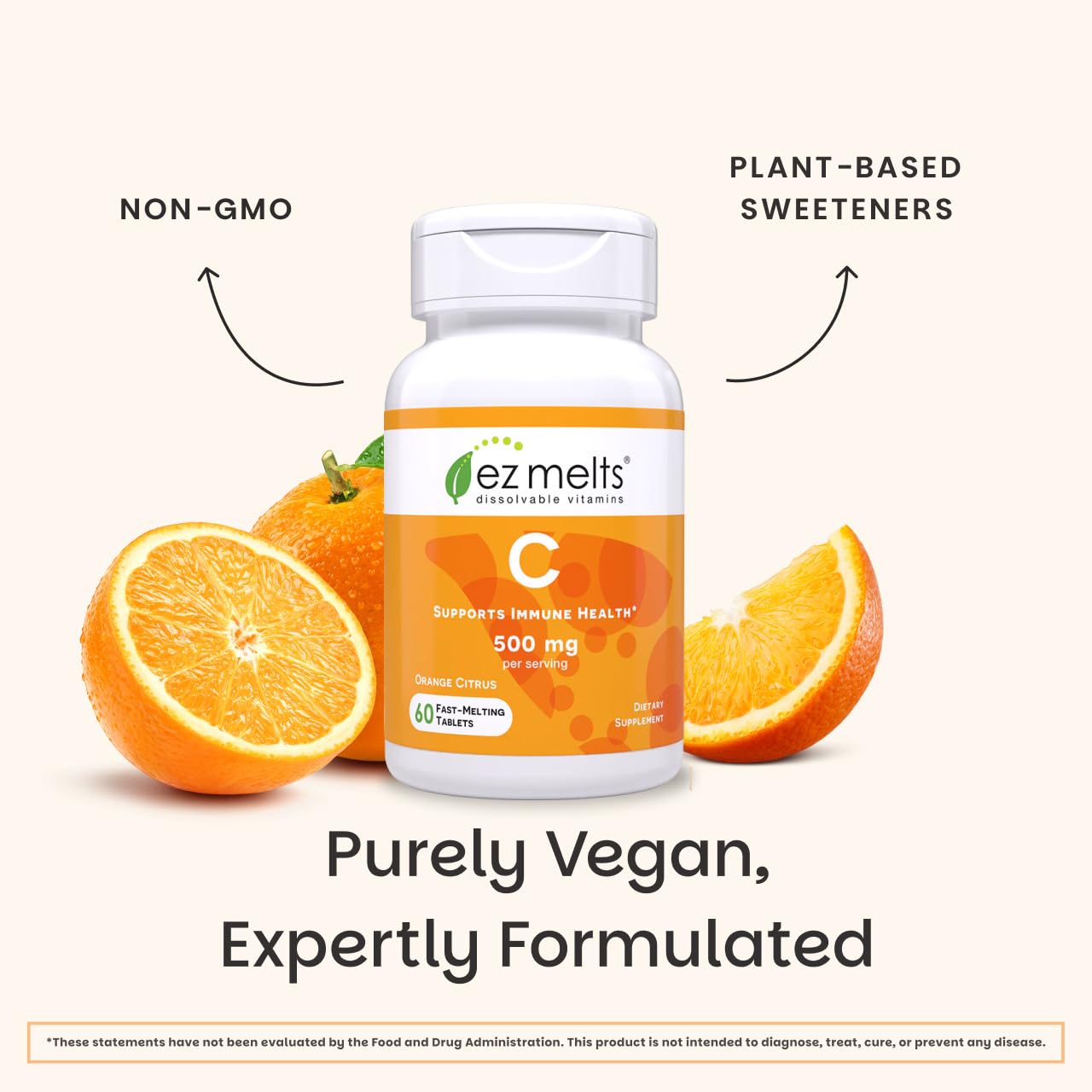 EZ Melts Vitamine C sans sucre, option légère.