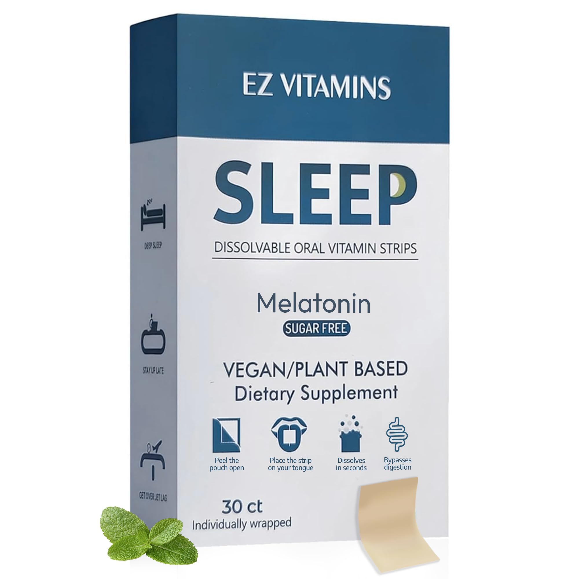 EZ VITAMINS bande-sommeil menthe fraiche: endormissement rapide et menthe fraîche.