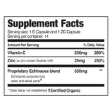 EZC Pak—ingrédients échinacea, zinc et vitamine C pour un soutien immunitaire réfléchi.