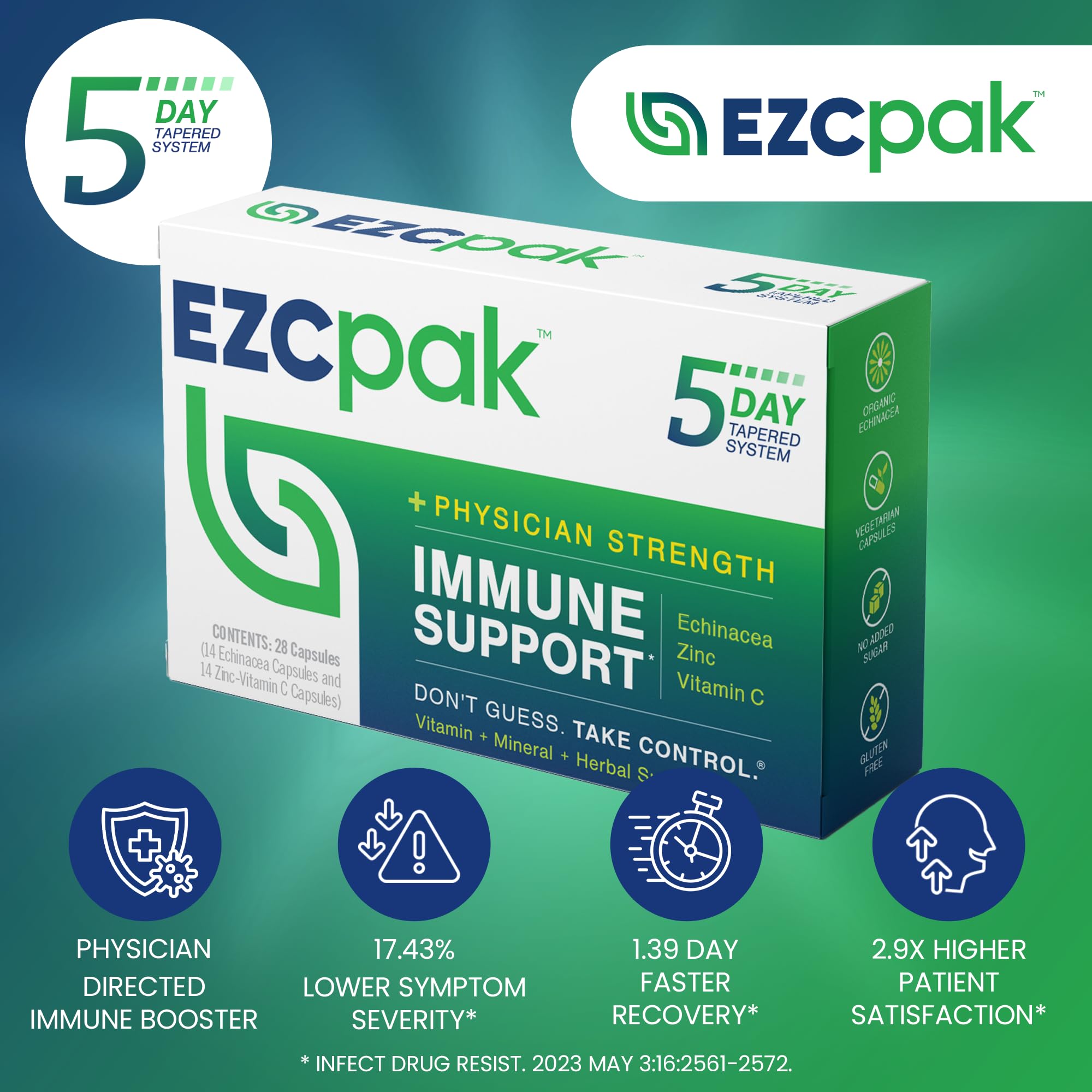 EZC Pak—formule végétarienne sans gluten pour un mode de vie sain.