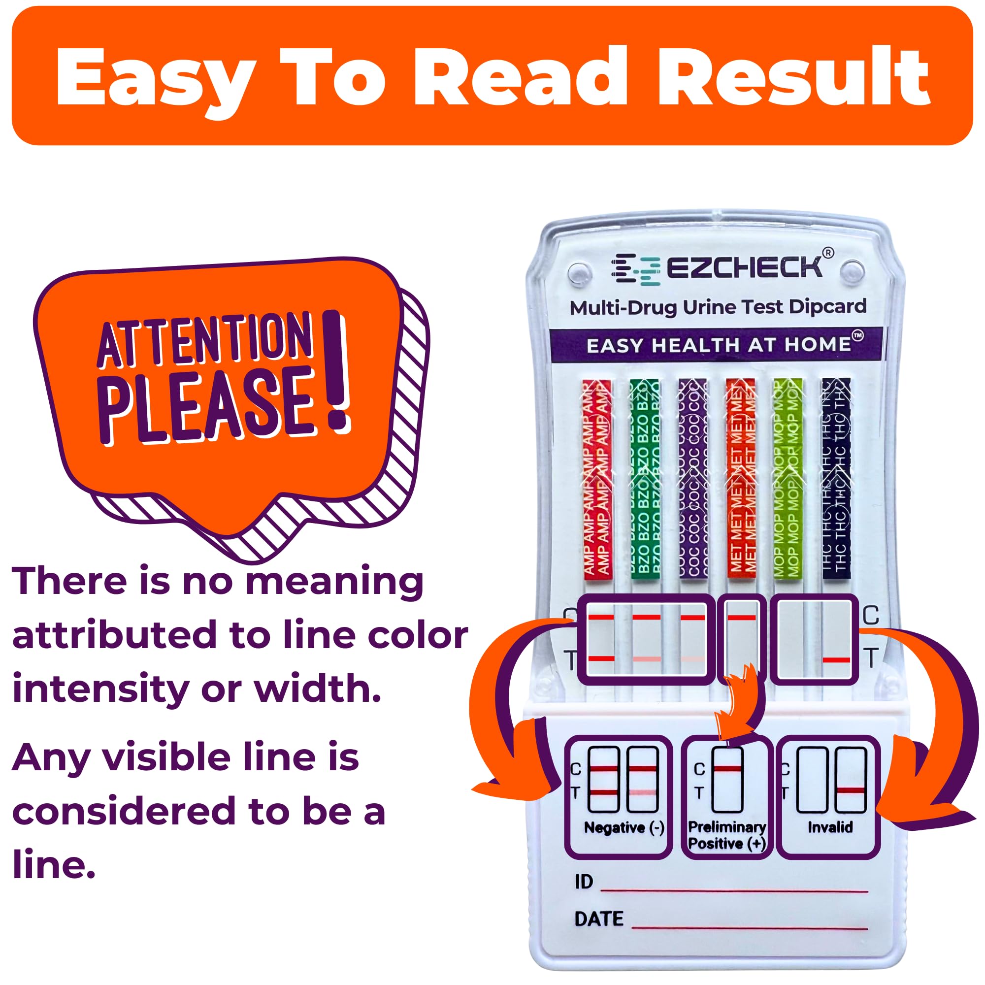 EZCHECK – résultat clair avec une ligne potentielle