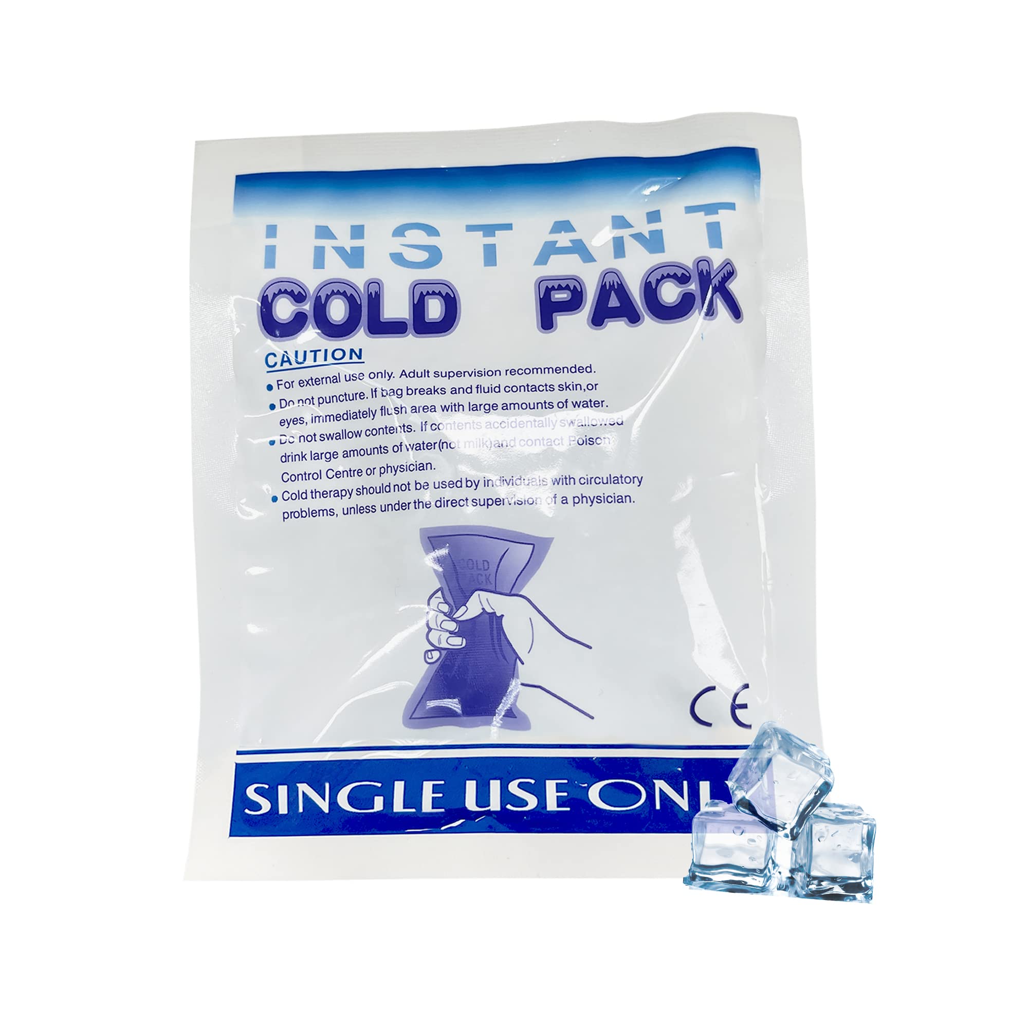 EZGOODZ pack froid jetable 6x8 po prêt à soulager rapidement la douleur.