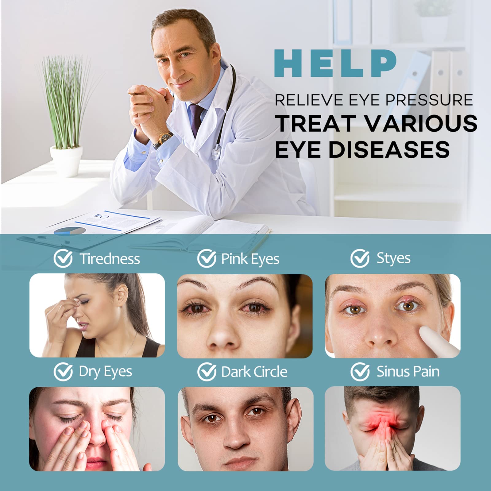 Ezona masque yeux chauffant avec réglage de température.
