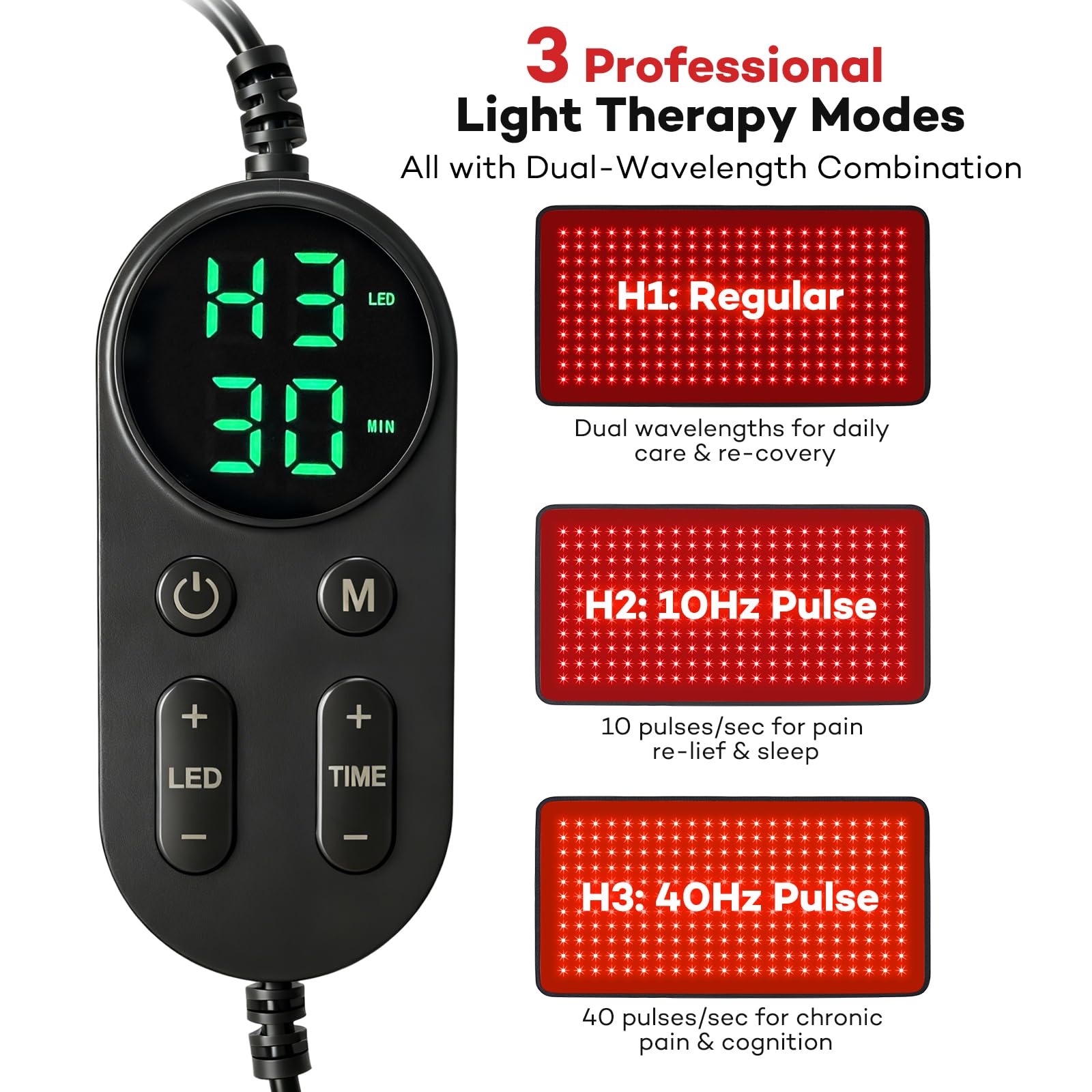 Ezona mode pulse 10hz, pulsations douces pour une détente ciblée.