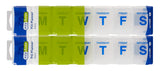 Boîte EZY DOSE 3XL Jumbo transparente montrant les pilules à venir