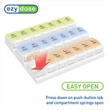 Capacité EZY DOSE jusqu'à 30 comprimés pour vitamines et médicaments.