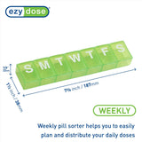 EZY DOSE compartiments extra-large pour une journée complète de médicaments.