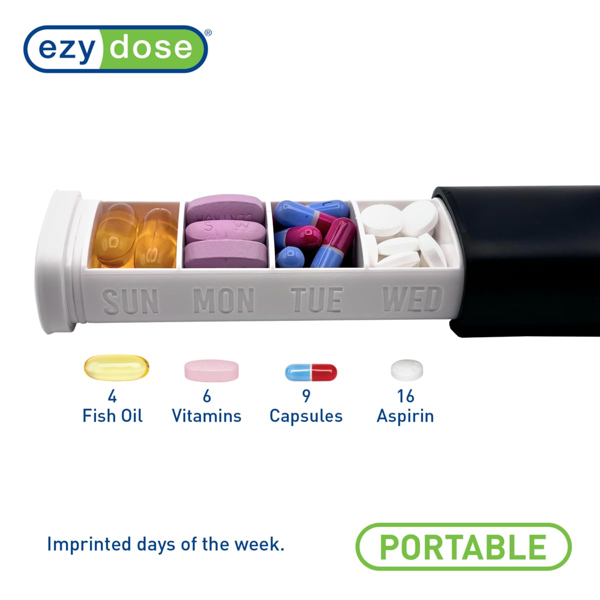 EZY DOSE coque extérieure aluminium noire, design discret pour le transport sans attirer l'attention