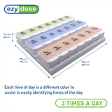 Couvercles arc-en-ciel pastel EZY DOSE facilitant la distinction des moments.