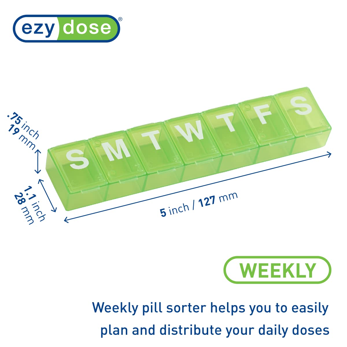 EZY DOSE couvercles ouverture facile, accès rapide aux pilules quotidiennes
