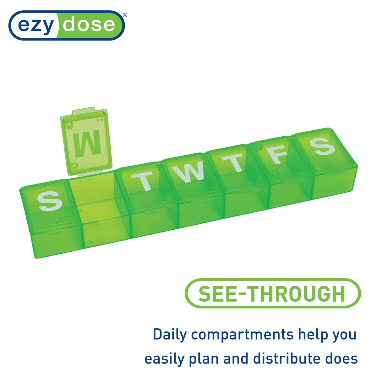 EZY DOSE fond contour retrait medicaments, extraction facile des pilules du planificateur
