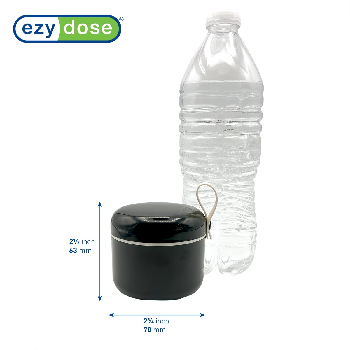 EZY DOSE Mini avec dispensateur glissant pour un accès rapide et fluide.