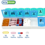 Ezy Dose avec rangements supplémentaires pour médicaments ou suppléments