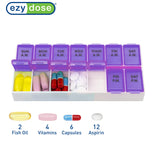 EZY DOSE couvercle translucide pour voir les pilules sans ouvrir