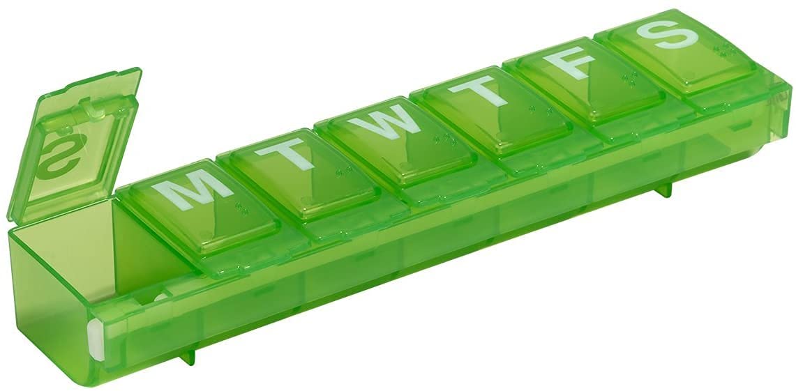 EZY DOSE boîte-verrouillable hebdomadaire pour pilules, sécurité et déplacement sans déversement.