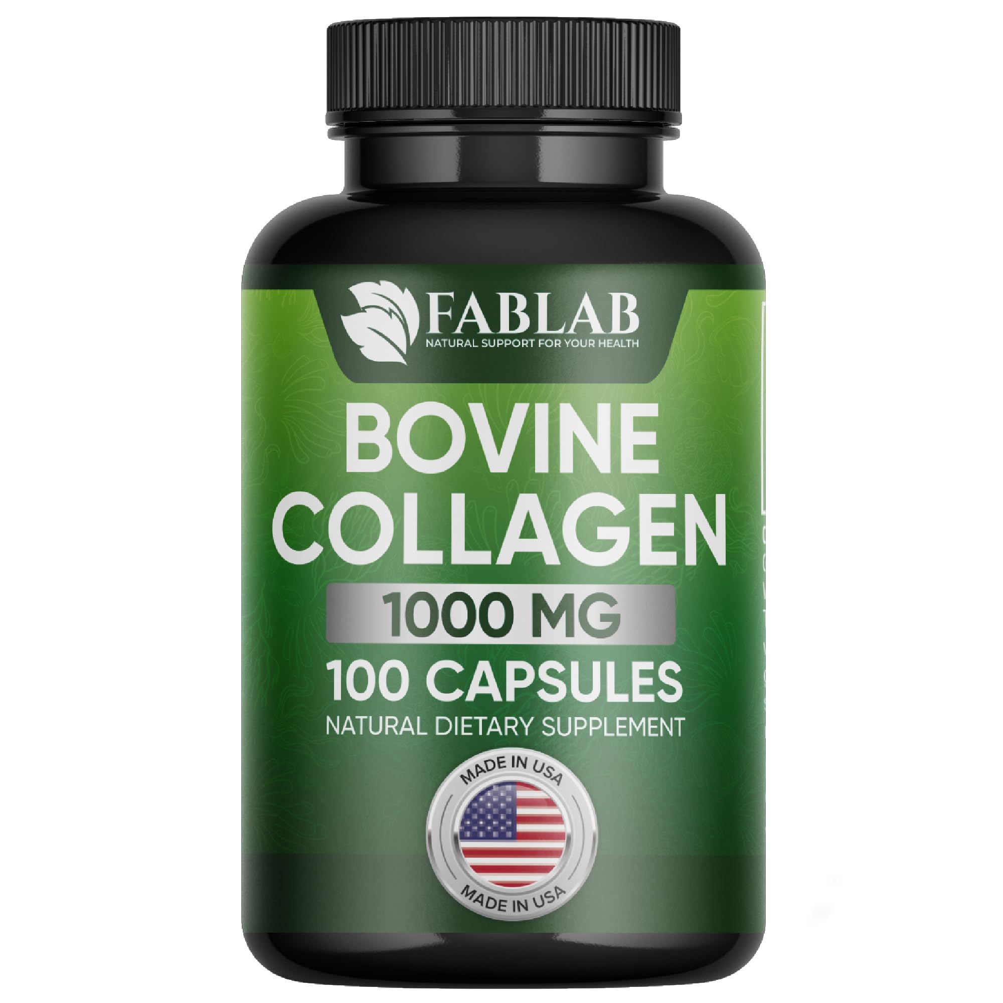 FabLab Collagène Bovins Type I capsules près de la bouteille, soutien potentiel des articulations