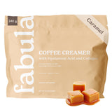 Fabula Collagen Creamer – bouteille avec goût caramel pour un café plus hydratant.