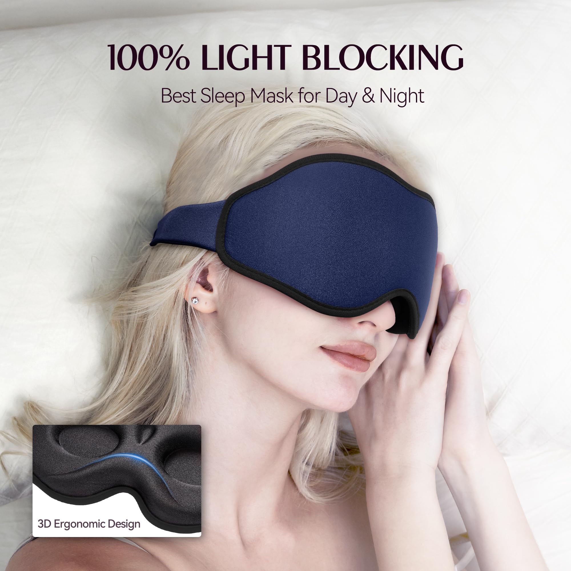 FACEMOON masque sommeil matière respirante – reste frais toute la nuit.