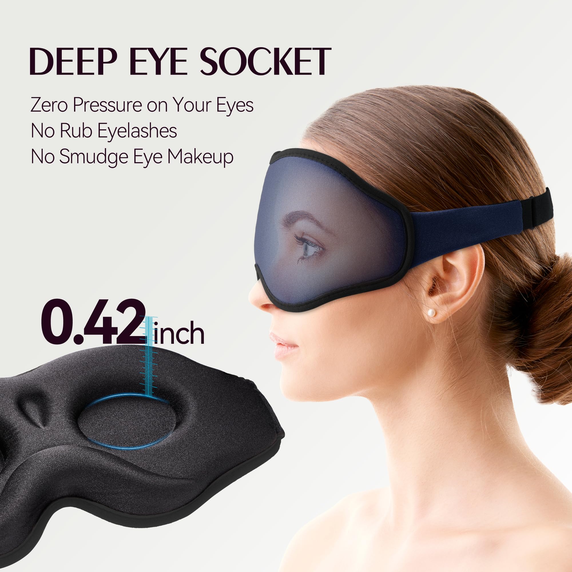FACEMOON masque sommeil mousse mémoire douce – soutien léger et durable.