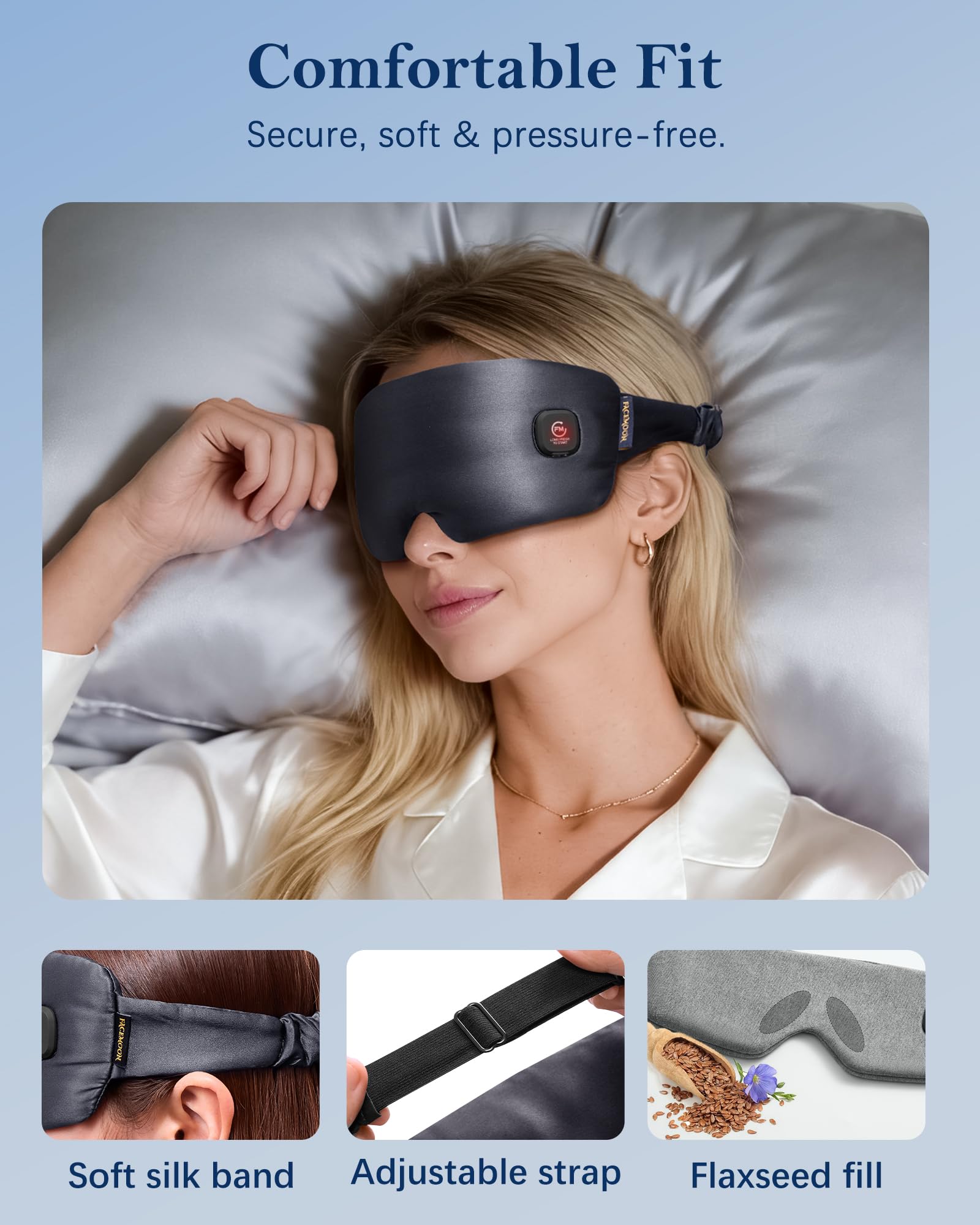 FACEMOON Masque yeux douceur de soie, enveloppe délicatement les contours des yeux.
