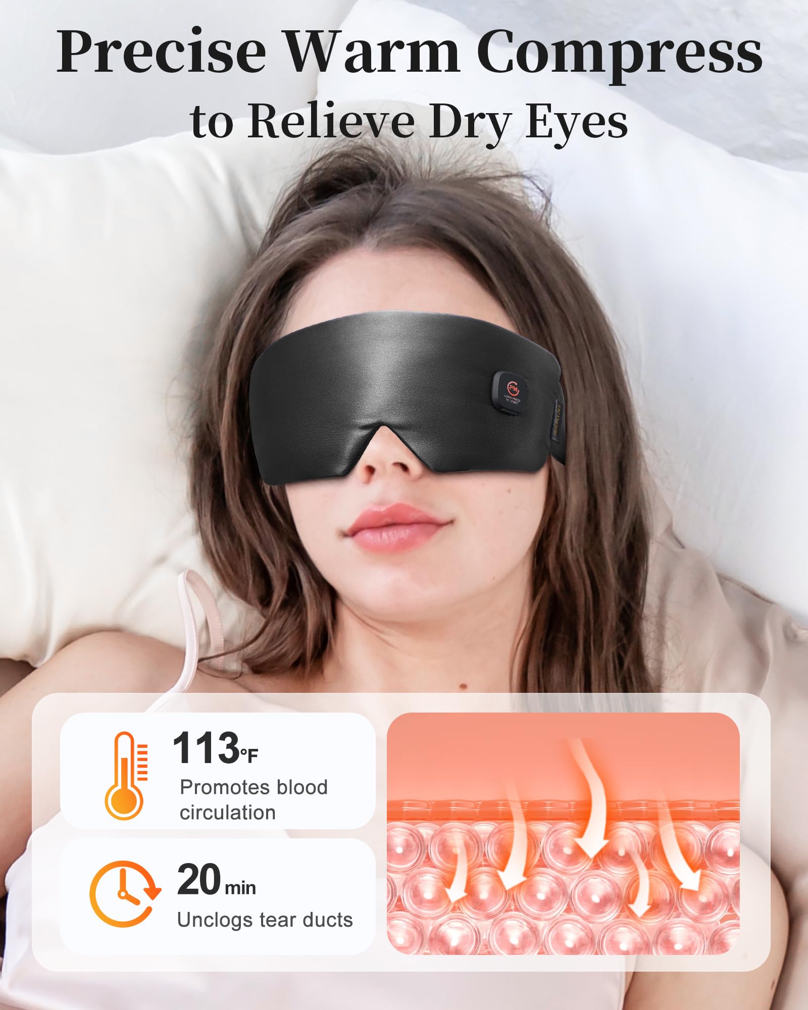 FACEMOON masque-yeux-fermeture-auto: expérience sans fuite et maintien optimal pendant le sommeil.