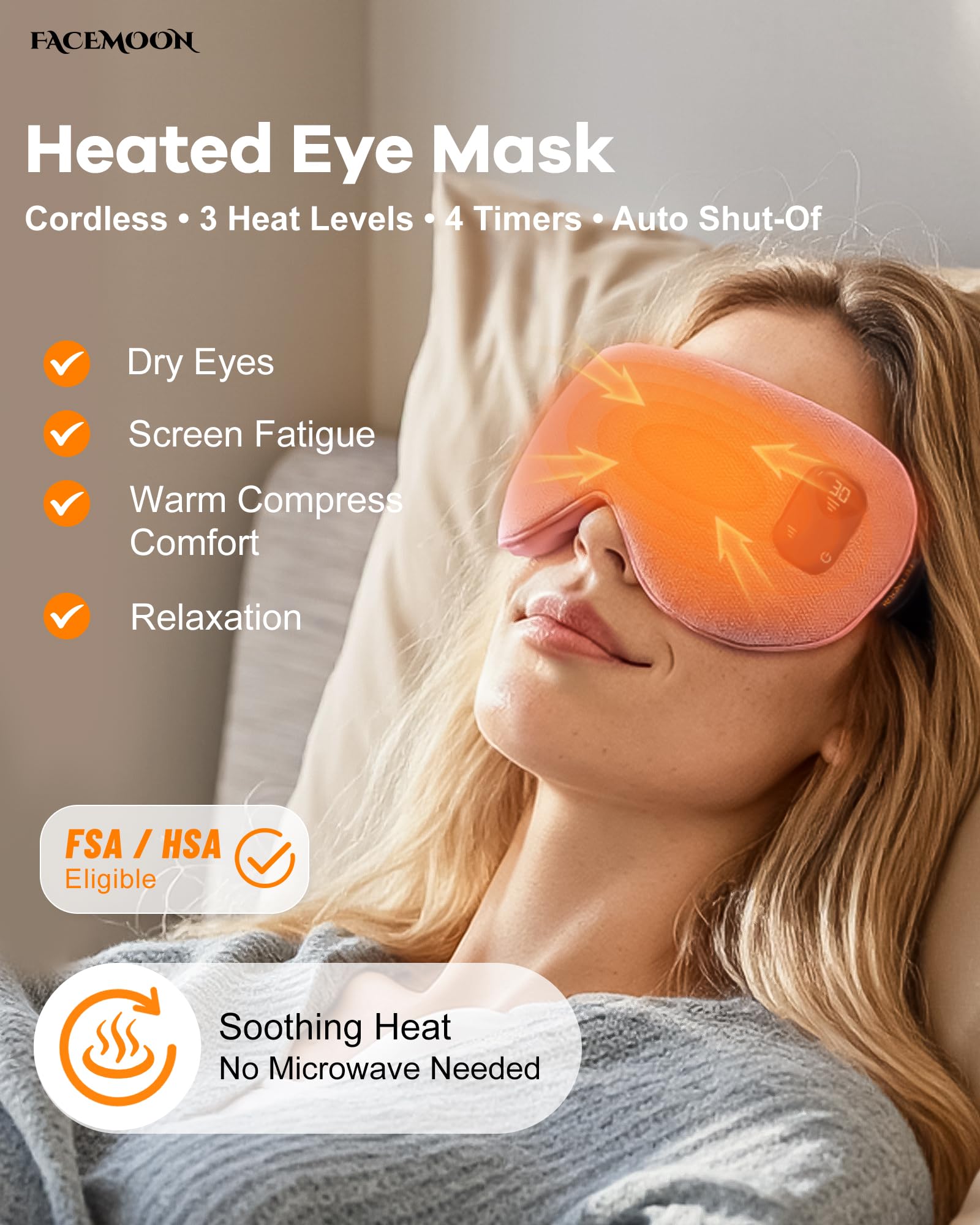 FACEMOON masque avec pont nasal en lin pour isolement lumineux léger