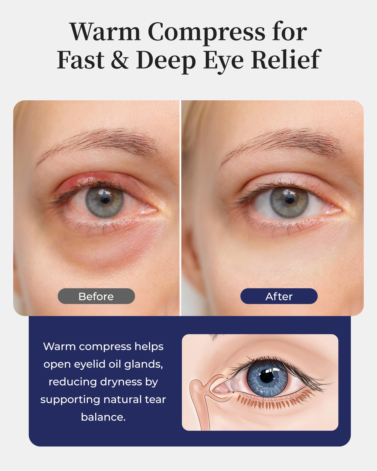 FACEMOON Masque yeux, sangle élastique large pour un ajustement confortable.