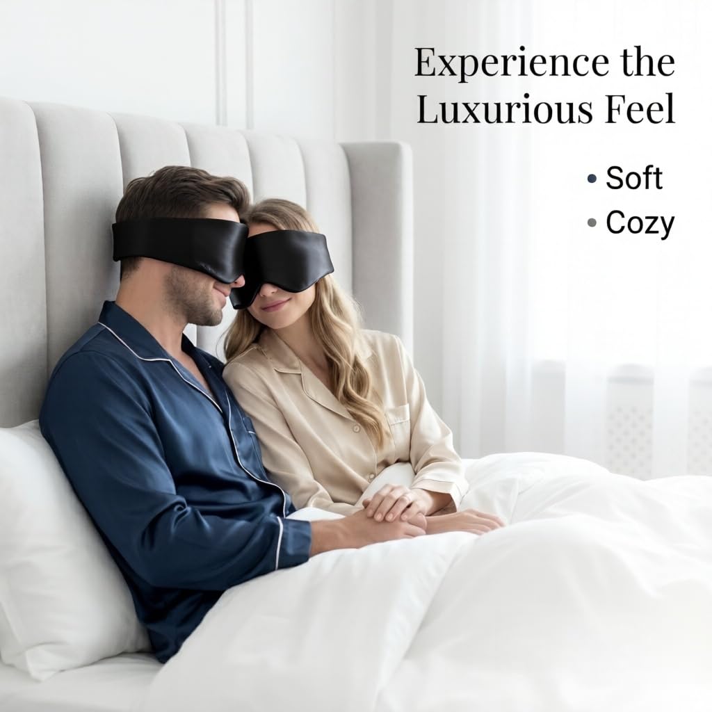 FACEMOON masque yeux soie Mulberry, cadeau luxueux prêt à offrir pour relaxation