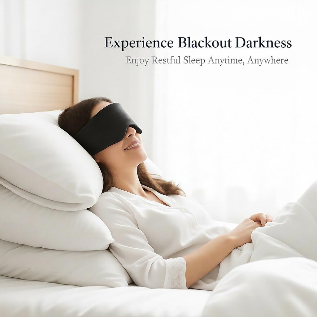 FACEMOON masque yeux soie mince, confort léger pour nuits paisibles