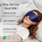 FACEMOON Masque yeux en soie lavable, entretien facile et hygiène.