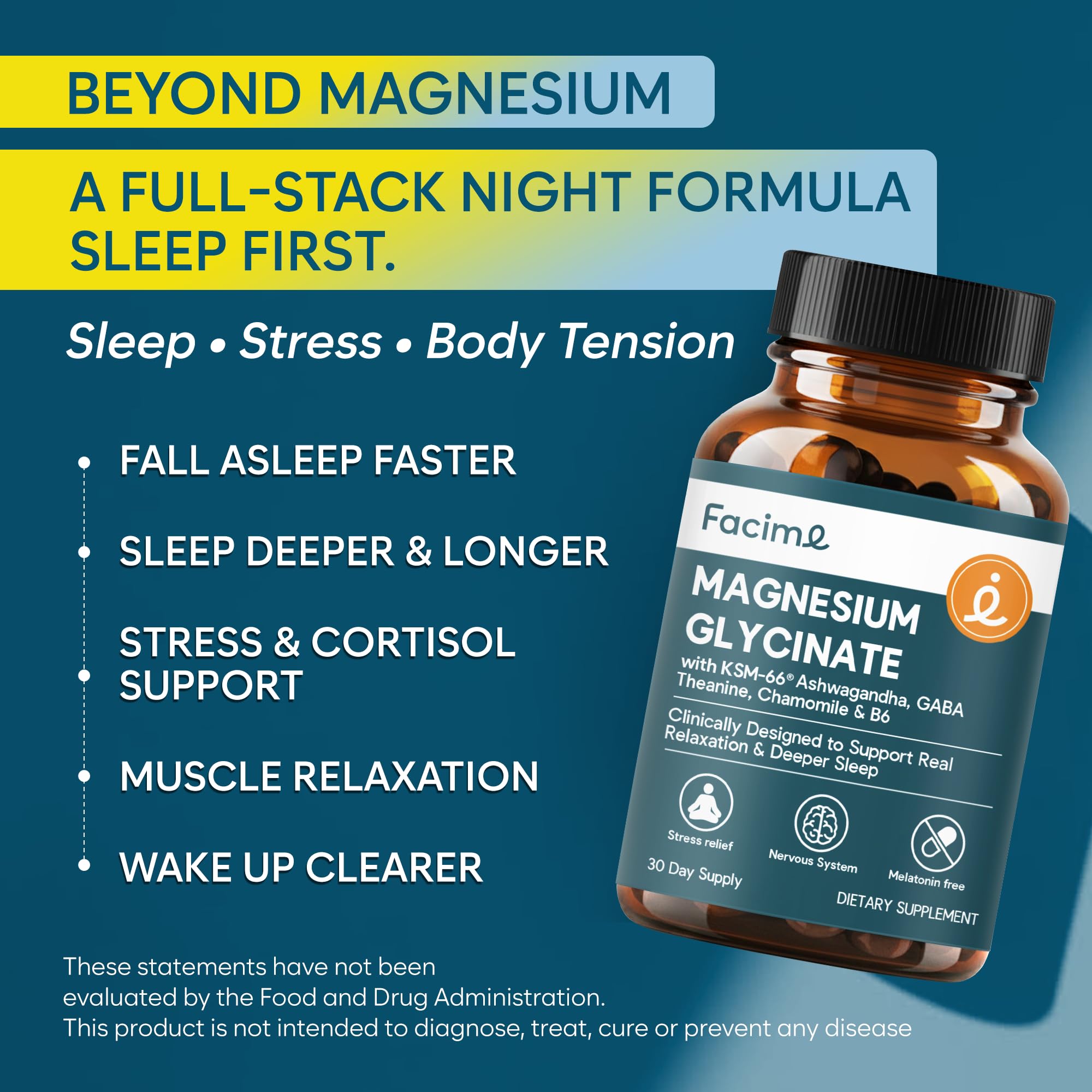 Facime bouteille présentant la gamme Sommeil et Relaxation pour des nuits calmes.