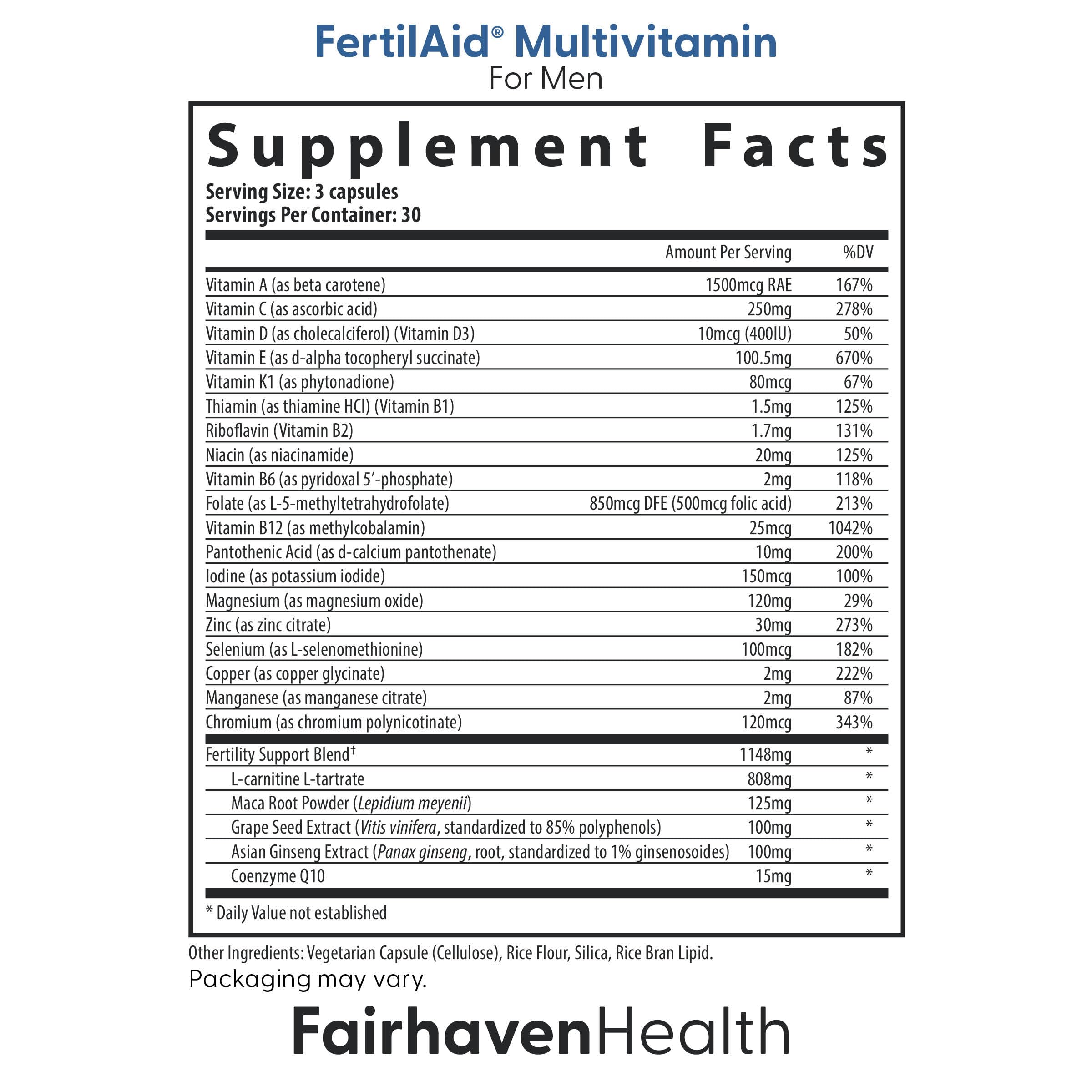 FertilAid pour hommes – étiquette claire et informations utiles