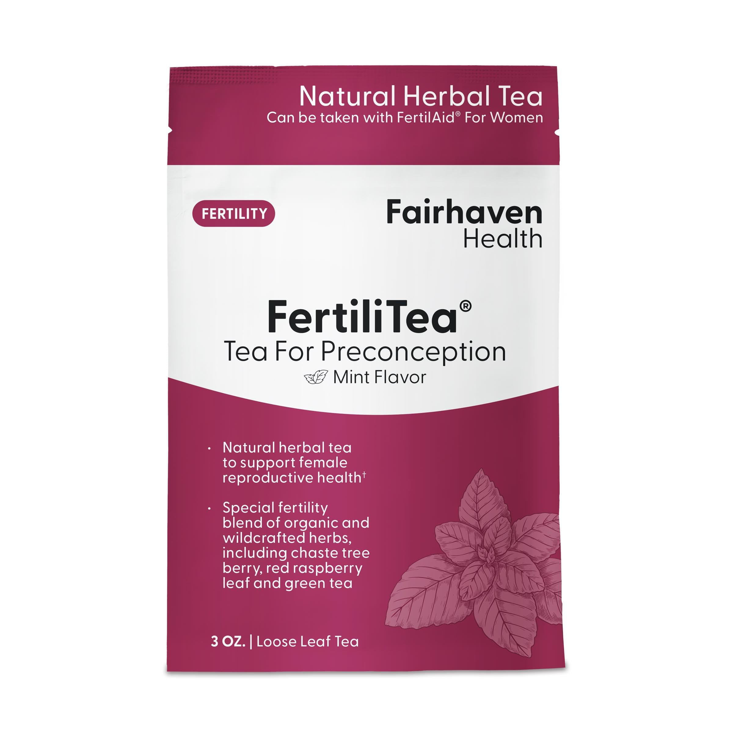 Fairhaven Health FertiliTea, infusion bio d’herbes pour un rituel quotidien.