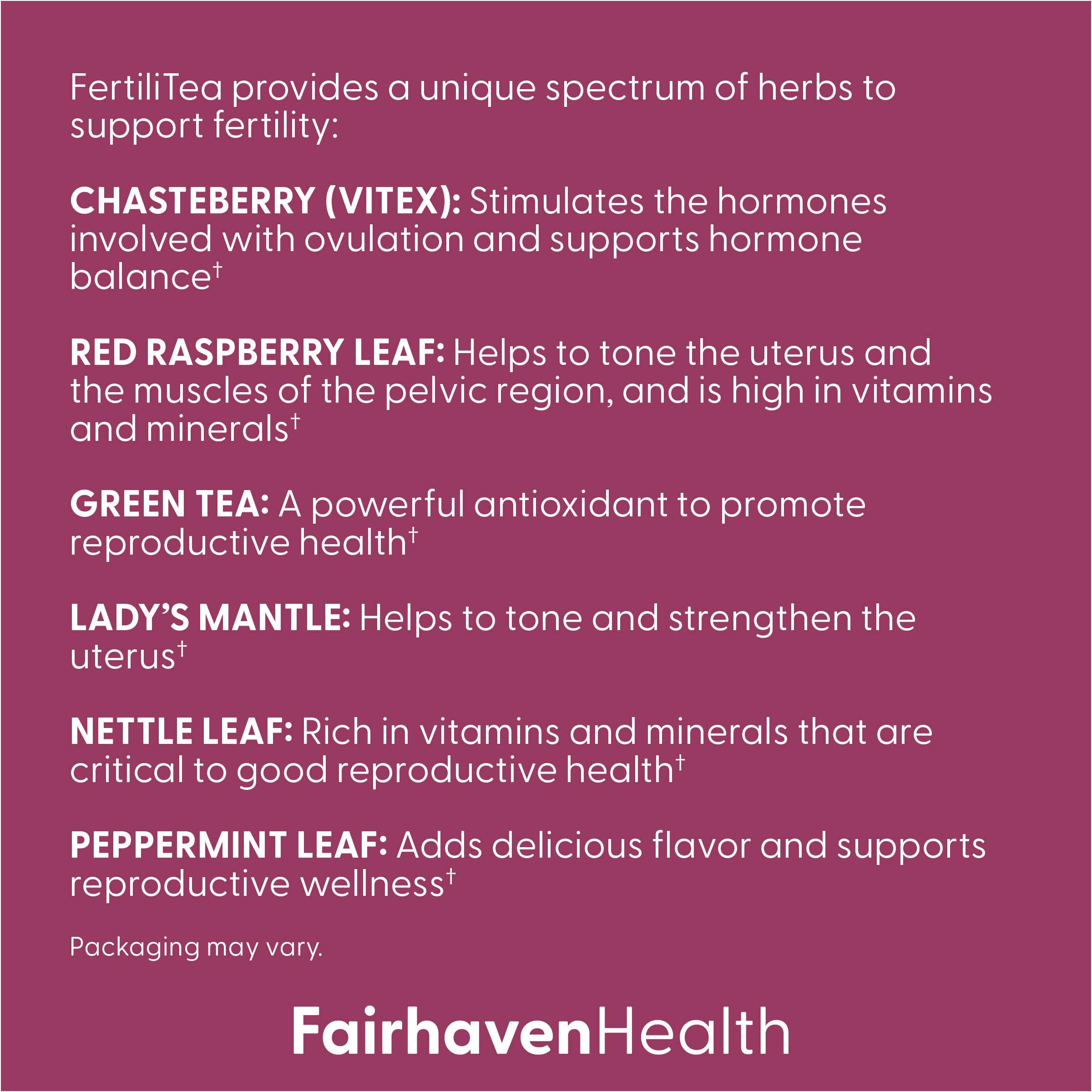 FertiliTea révèle un arôme menthe agréable et léger.