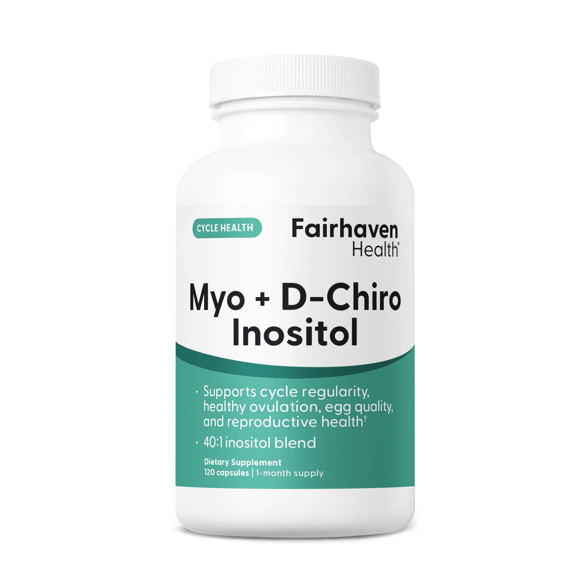 Fairhaven Health Myo-Inositol et D-Chiro Inositol - capsules soutien hormonal féminin et régularité du cycle
