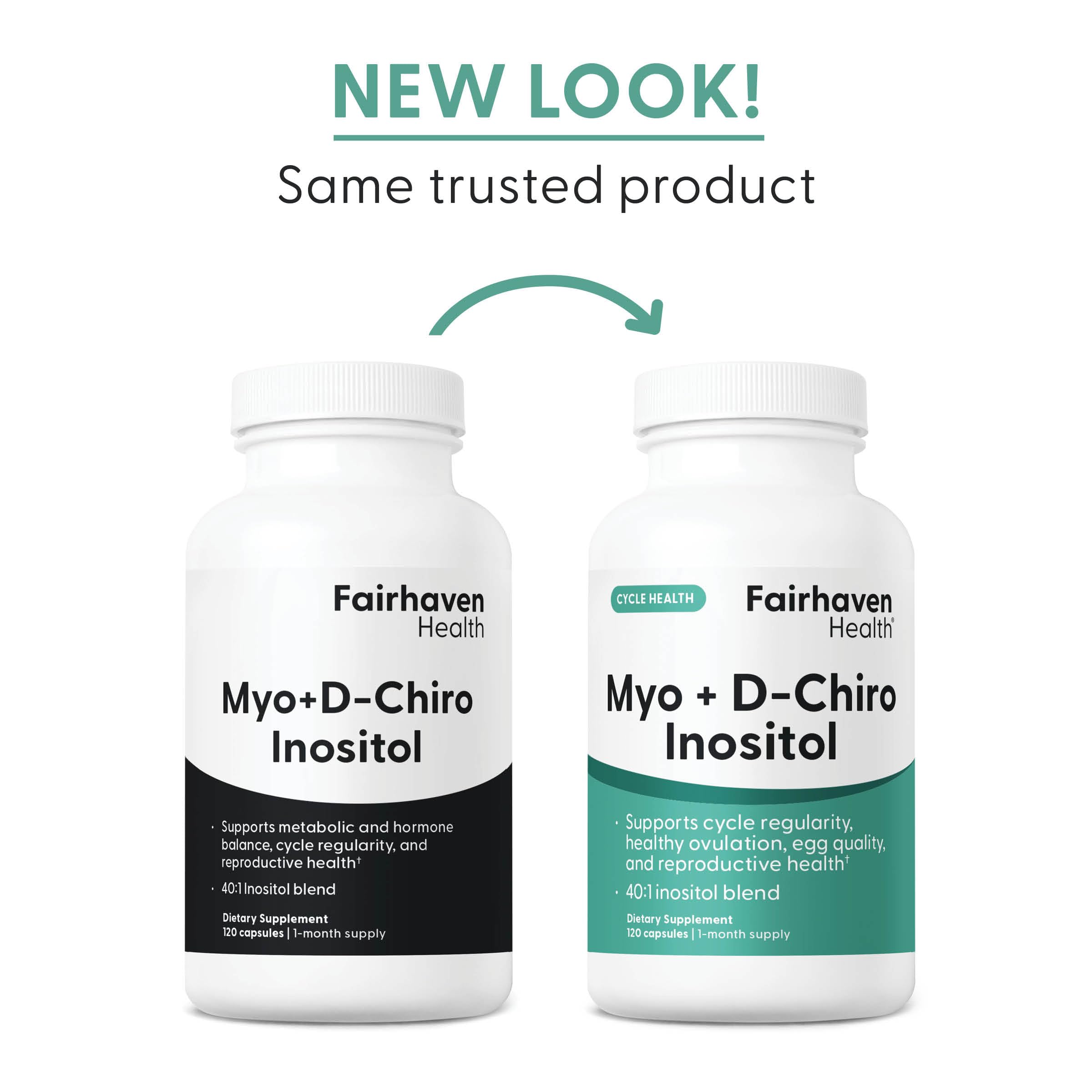 Fairhaven Health Myo-Inositol et D-Chiro Inositol - emballage conforme normes