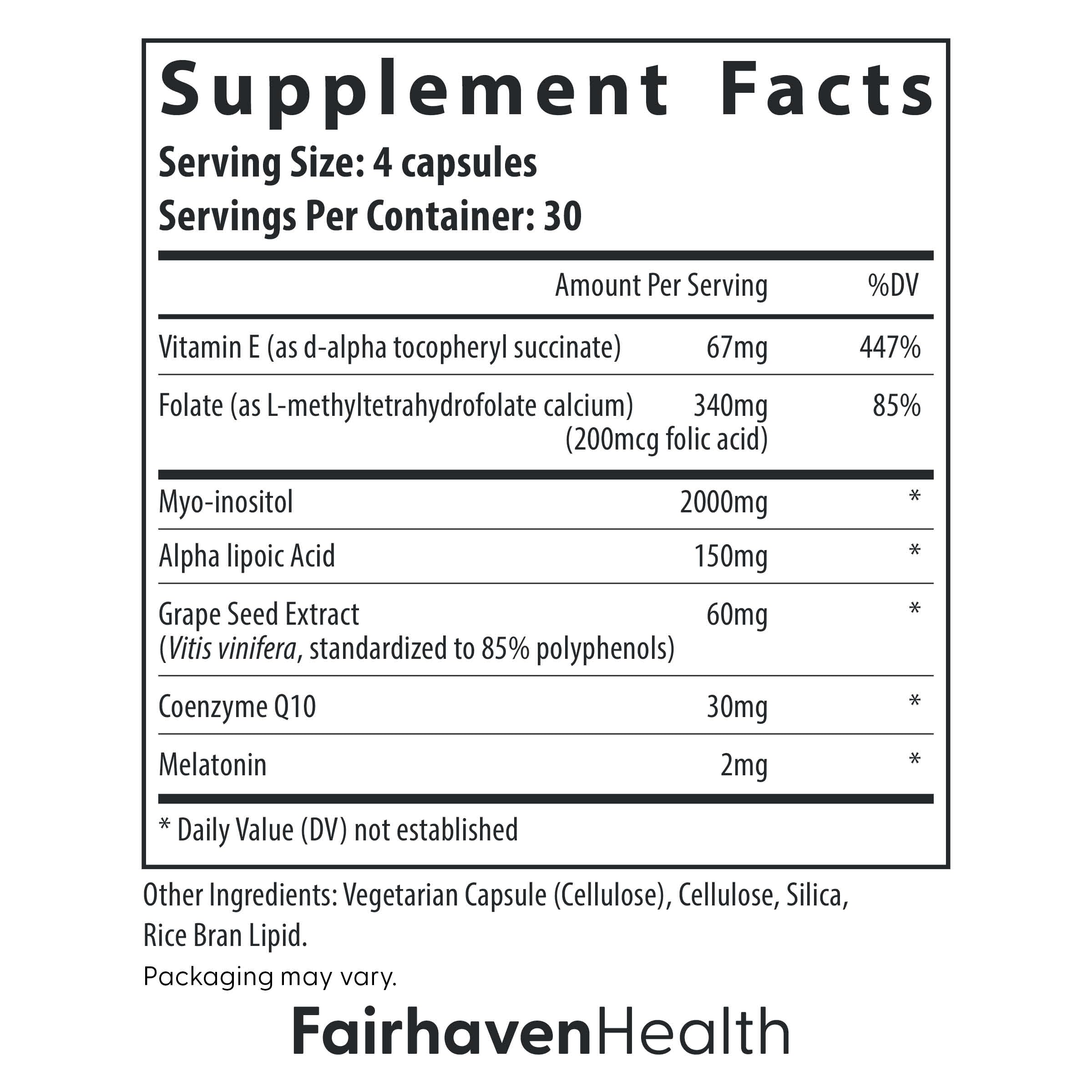 OvaBoost Fairhaven Health – acide alpha-lipoïque comme antioxydant potentiel.