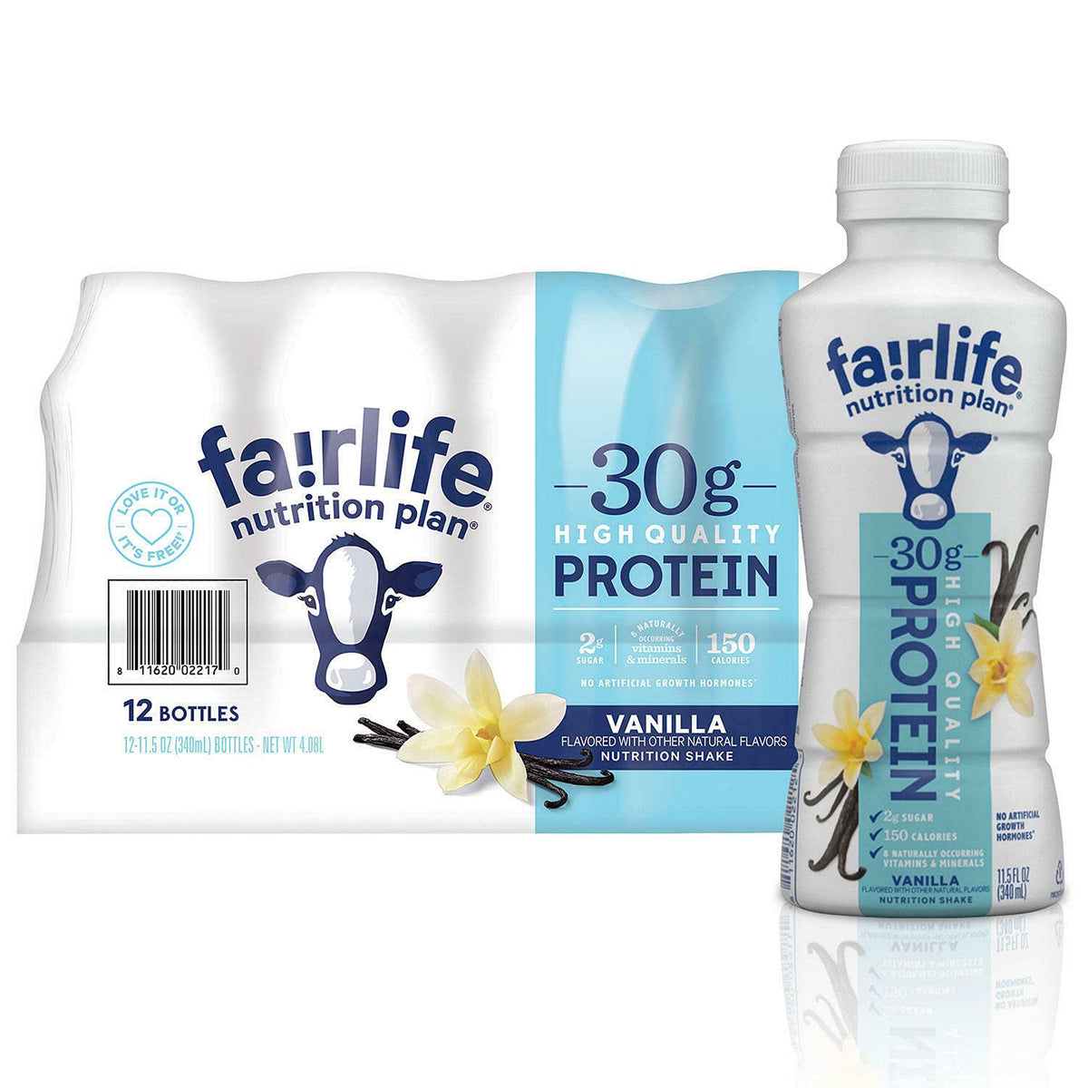 Fairlife Nutrition Plan vanille, bouteille de 340 ml prête à emporter.