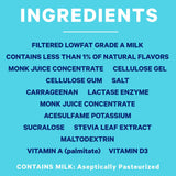 Étiquette claire Fairlife vanille avec protéines et vitamines.