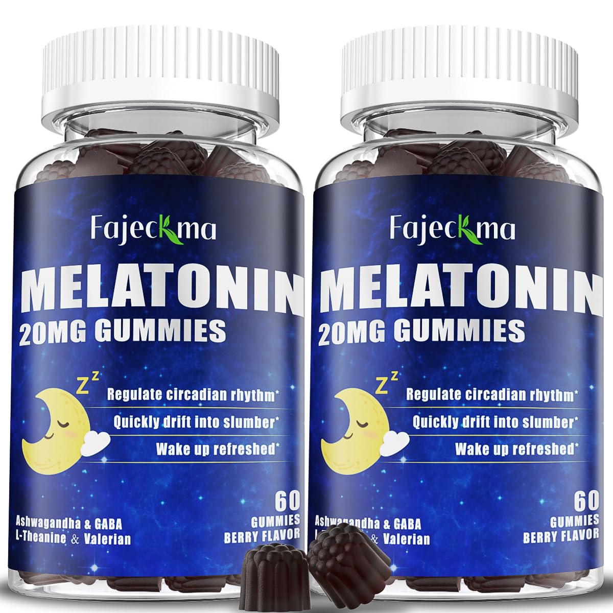 Fajeckma: bouteille gummies mélatonine 20 mg pour le rituel sommeil.