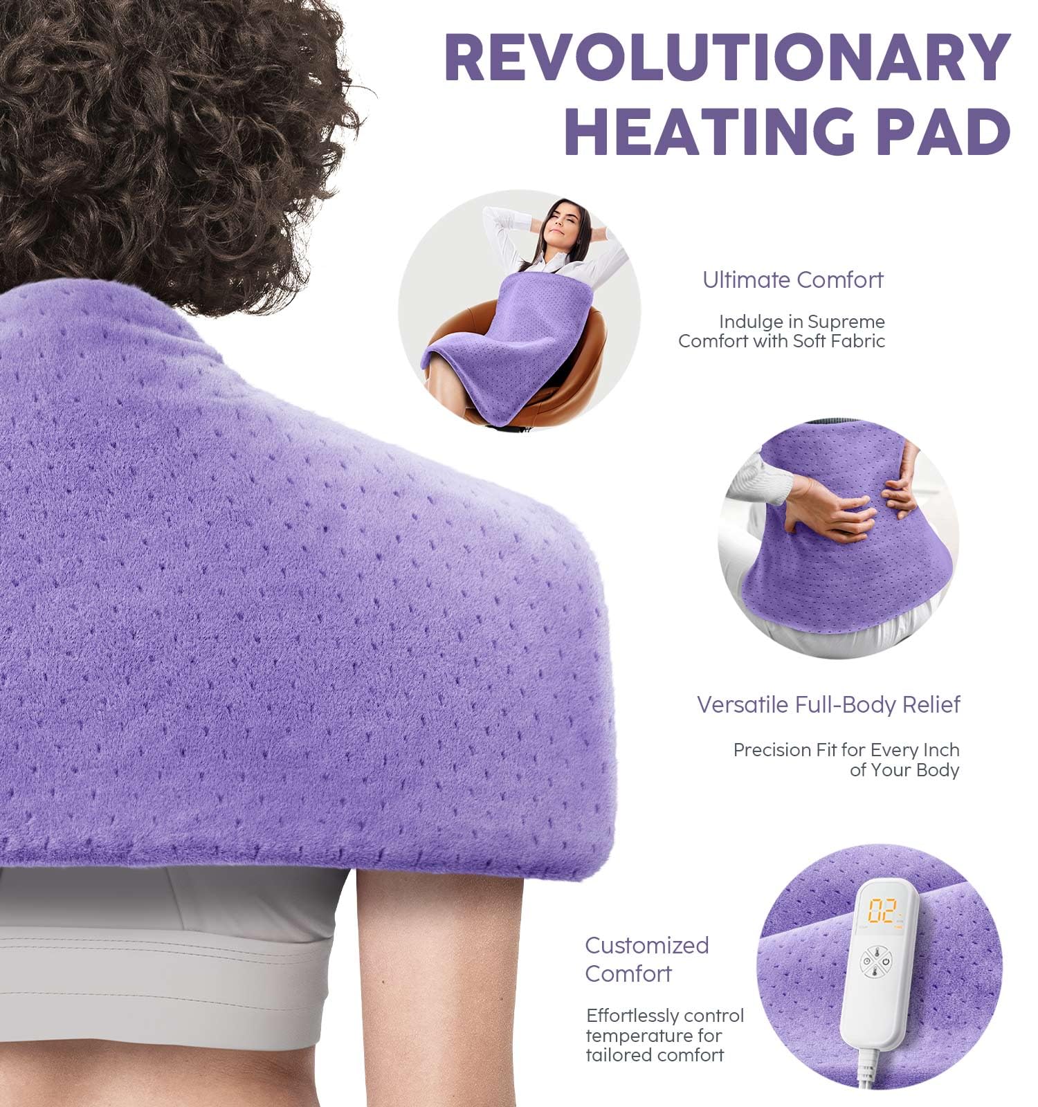 Fanatato coussin chauffant épaule s’adaptant aux contours pour le confort.