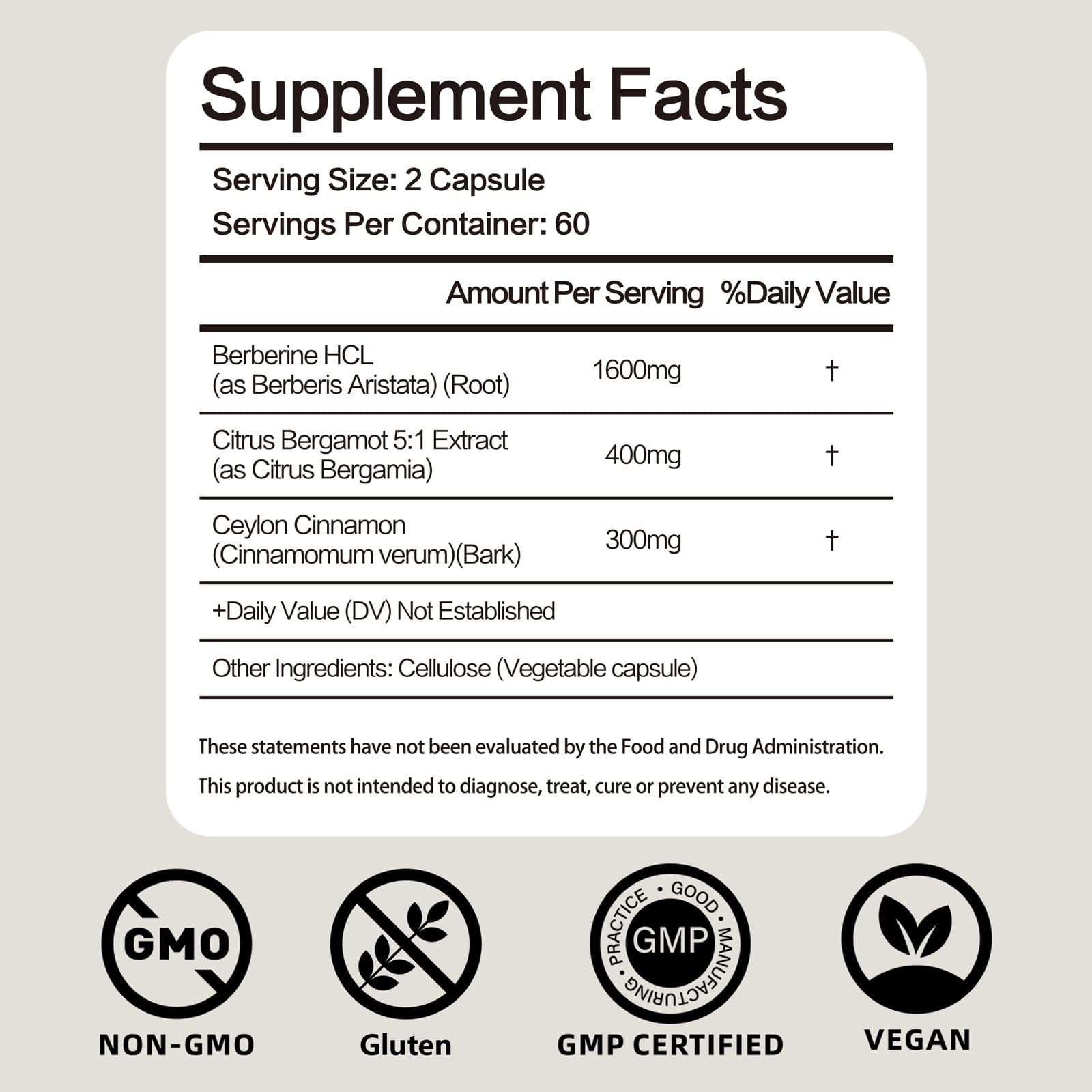 Capsules véganes FANCYENERGY FraFr.gancia Berberine HCl, présentation simple et pratique