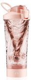 Bouteille Mélangeur électrique FANS-ONE 24 oz rose prête pour mélanges protéinés.