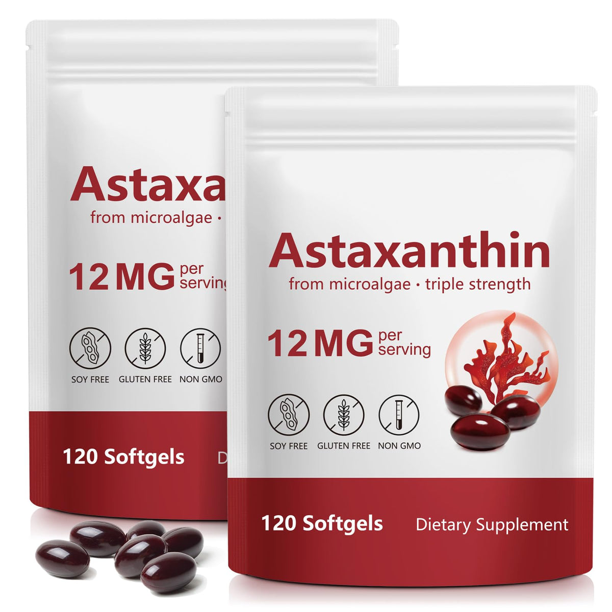 FANSHI Astaxanthine 12 mg, boîte, soutien antioxydant pour peau et énergie.