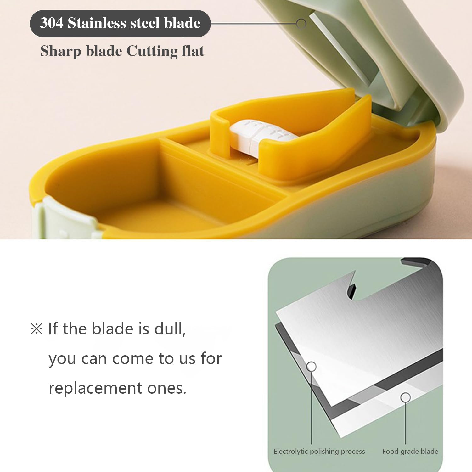 FANSTINOW rainure en V et pad silicone pour stabiliser les pilules lors de la coupe.