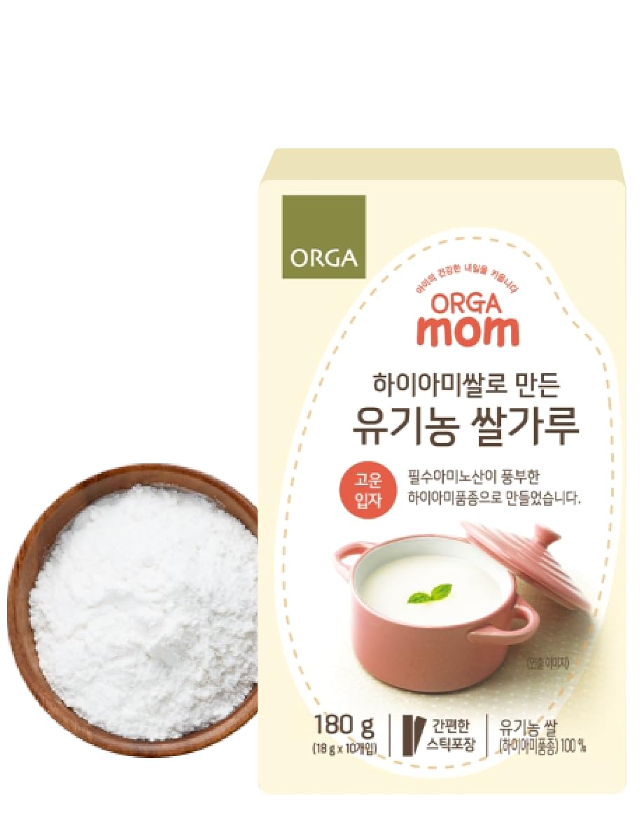 Farmer Queen Orga Mom Hiami poudre riz bio, emballage prêt à l’emploi, pratique pour les collations.