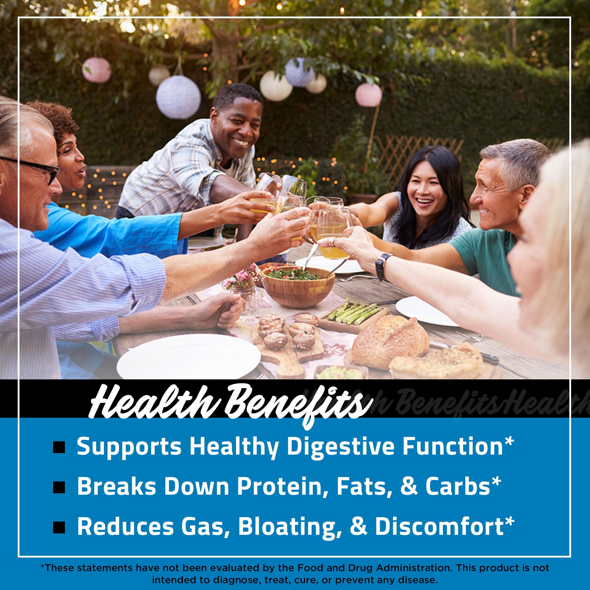 FarmHaven Digestive Enzymes: tableau d'ingrédients, herbes apaisantes pour le confort gastrique.