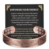 Bracelet Fashtour en cuivre avec 18 aimants et arbre de vie, style distinctif.
